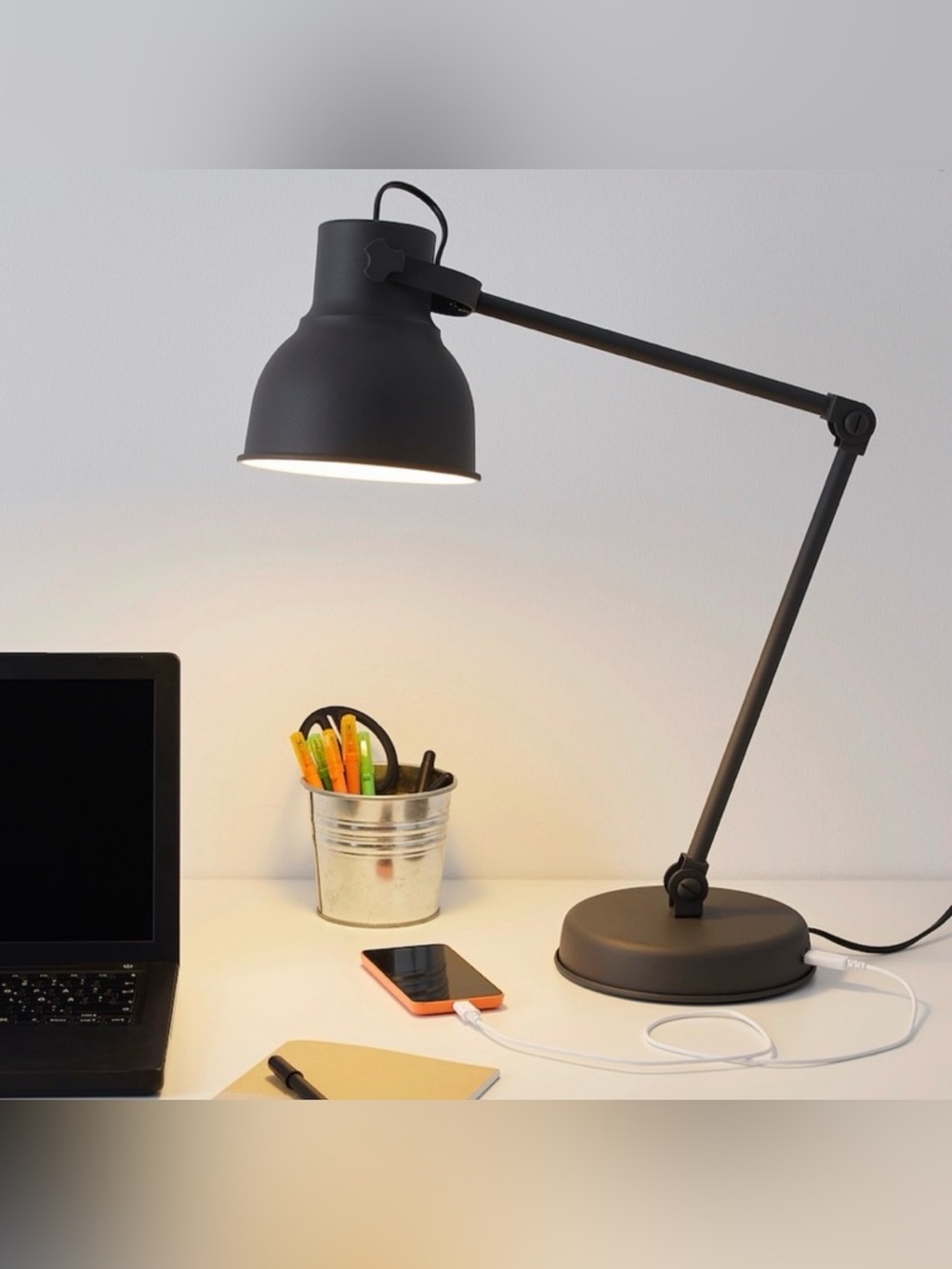 Lamp with Phone Charger & USB Charging Industrial Light